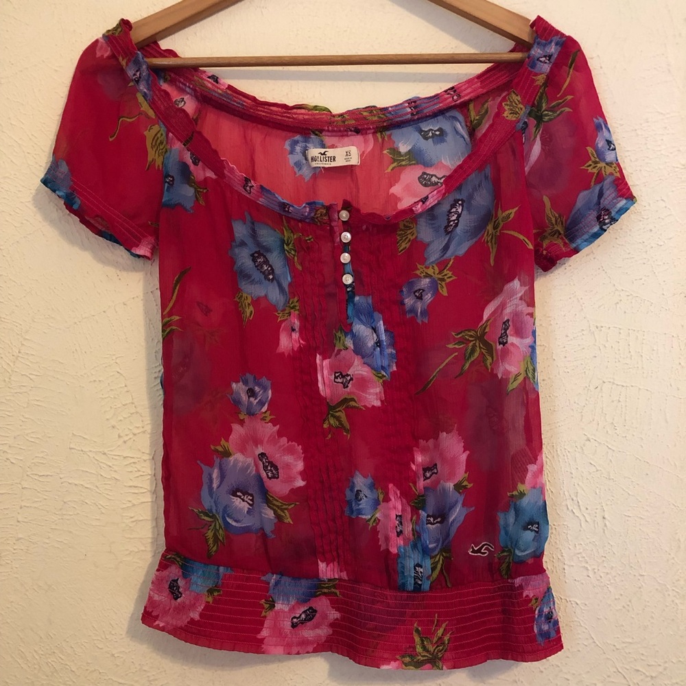 Hollister off the shoulders sheer top